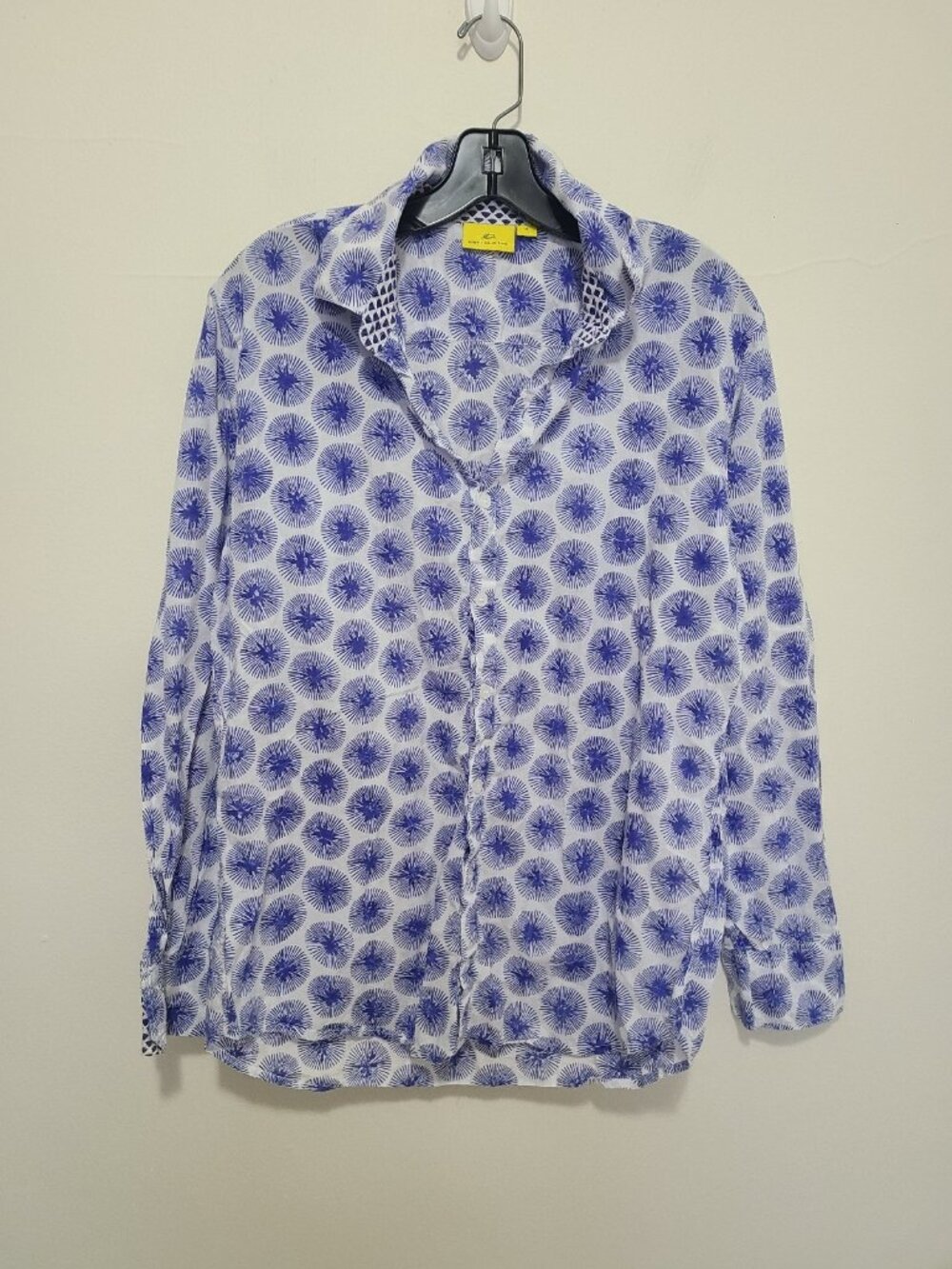 Roberta Roller Rabbit Shirt Cotton Cover Up White Blue size M